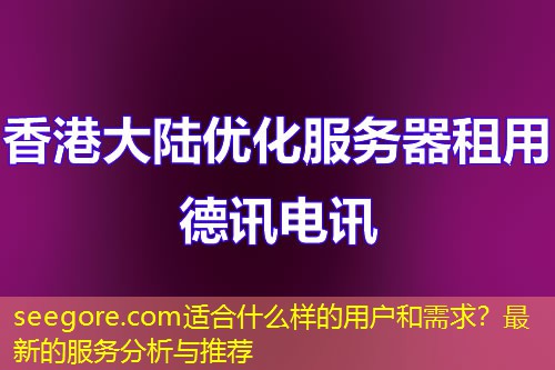 seegore.com適合什么樣的用戶和需求？最新的服務(wù)分析與推薦