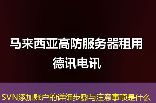 SVN添加賬戶的詳細步驟與注意事項是什么