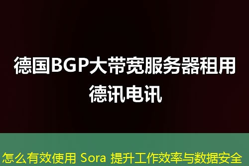 怎么有效使用 Sora 提升工作效率與數據安全