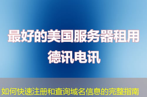 如何快速注冊和查詢域名信息的完整指南